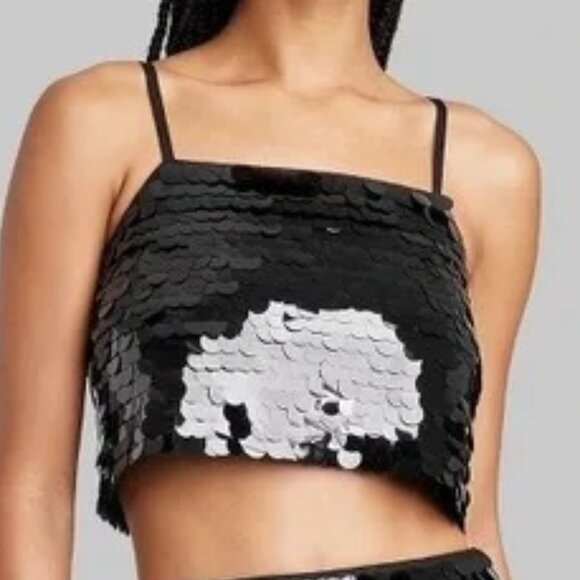 Wild Fable Cropped Paillette Sequined Tank Top NWT Size 1X - Picture 2 of 11